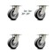 Service Caster 5 Inch Kingpinless Rubber on Aluminum Wheel Swivel Caster Set with Swivel Locks SCC-KP30S520-RAR-BSL-4 - alternate 1